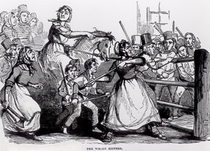 Les émeutiers gallois, de The Illustrated London News, 11 février 1843 - English School